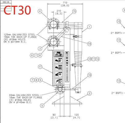 CT30 e CT60 Serviço pós-venda de hidrociclone revestido de cerâmica de aço inoxidável Sim